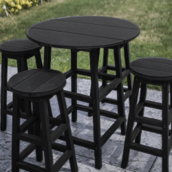 CR PLASTICS Capterra Adirondack 32 Inch Round Table And Base (Onyx)