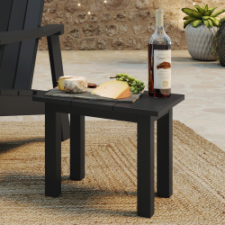 CR PLASTICS Capterra Adirondack Rectangular Patio Side Table (Onyx)