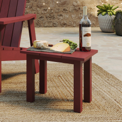 CR PLASTICS Capterra Adirondack Rectangular Patio Side Table (Red Rock)