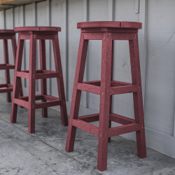 CR PLASTICS Capterra Adirondack Bar Counter Stool (Red Rock)