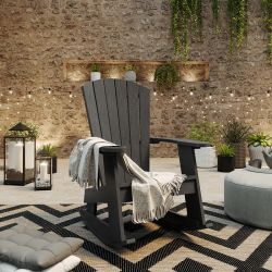 CR PLASTICS Capterra Adirondack Resin Rocking Chair (Greystone)