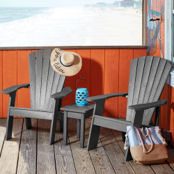 CR PLASTICS Capterra Adirondack Resin Chair (Greystone)