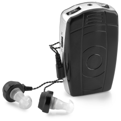 MEDCA Digital Personal Sound Amplifier With Single And Double Ear Headphone for Adult - In Black