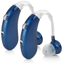 MEDCA Digital Hearing Amplifier Pair - Rechargeable Operated Bte Personal Sound Assist Device \w 2 Modes, Volume Control & Noise Cancelling