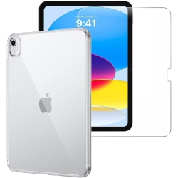 SAHARACASE Apple 10.9" Ipad (10Th Generation) Protection Kit Bundle - Hybrid Flex Hard Shell Case With Tempered Glass Screen - Clear