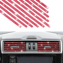HLD 10 PCs Bling Car Air Vent Outlet Trim, Rhinestone Air Conditioner Decoration Strip for Vent Outlet, Universal Bendable Trim Interior Accessories