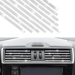 HLD 10 PCs Bling Car Air Vent Outlet Trim, Rhinestone Air Conditioner Decoration Strip for Vent Outlet, Universal Bendable Trim Interior Accessories