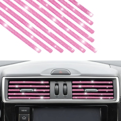 HLD 10 PCs Bling Car Air Vent Outlet Trim, Rhinestone Air Conditioner Decoration Strip for Vent Outlet, Universal Bendable Trim Interior Accessories