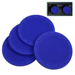 HLD Car Coasters, Wisdompro 4 Pack Pvc Car Cup Holder Insert Coaster - Anti Slip Universal Vehicle Interior Accessories Cup Mats for Women(Diameter