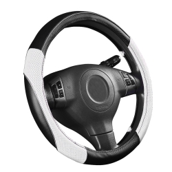 HLD Rainbow Steering Wheel Cover With Pvc Leather Universal Fits for Truck, Suv, Cars ?black And White