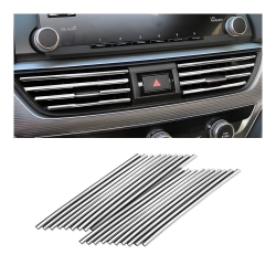 HLD 20 Pieces Car Air Conditioner Decoration Strip for Vent Outlet, Universal Waterproof Bendable Air Vent Outlet Trim Decoration, Suitable for Most