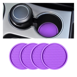 HLD Car Cup Holder Coaster, 4 Pack 2.75 Inch Diameter Non-Slip Universal Insert Coaster, Durable, Suitable for Most Car Interior, Car Accessory For