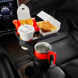 HLD Car Cup Holder Expander, Automotive Cup Attachable Tray \w 360° Rotation, Large Cup Holder Adapt Most Regular Cups \w 18-40 OZ, Fit In 2.75-3.25