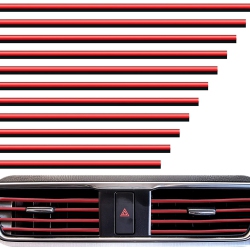HLD 20 Pieces Car Air Conditioner Decoration Strip for Vent Outlet, Universal Waterproof Bendable Air Vent Outlet Trim Decoration, Car Interior