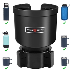 HLD Upgraded Car Cup Holder Expander Adapter \w Offset Adjustable Base, Compatible \w Yeti 14/24/36/46OZ Ramblers, Hydro Flasks 32/40OZ, Other Large