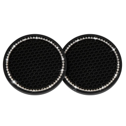 HLD 2 PCs Car Cup Holder Coasters Rhinestone Car Accessories Glitter Car Coasters Bling Car Cup Mats for Cars, Trucks, Vehicles