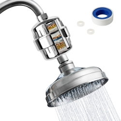 HLD 20-Stage Shower Filter, Hard Water Shower Filter, High Output, Water Softener, for Reduce Well Hard Water Chlorine Heavy Metal & Impurity