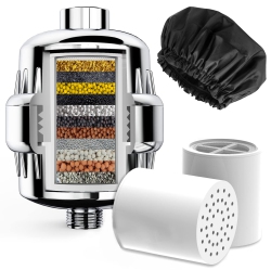 HLD 20-Stage Shower Filter, Water Softener Shower Head Filter, High Output Hard Water Shower Filter for Hair Loss, Include 2 Filter Cartridges And