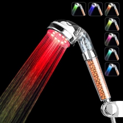 HLD Led Shower Head, 7 Colors Changing Light Handheld High Pressure Spa Shower Head Sprinkler And Double Filter Saving Water Showerhead (7 Colors)