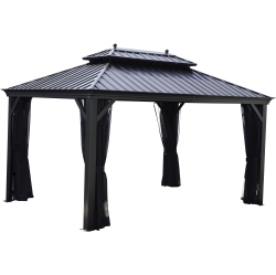 LINHAI HENGYA 12 X 12 Ft Rosseau Gazebo (Anthracite/black)