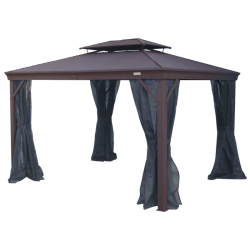 CORRIVEAU Maestrale Ii 10 X 14 Ft Galvalume Gazebo With Netting (Anthracite)