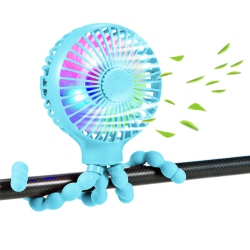 HLD Stroller Fan Upgraded Portable Fan Versatile Fan Personal Desk Fan USB Rechargeable Fan \w Led Light And Aromatherapy Flexible Tripod Design