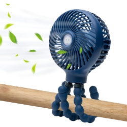 HLD Mini Baby Stroller Fan, Handheld Personal Portable Clip On Fan \w Flexible Tripod for Stroller Bike Desk Treadmill Crib Car Seat Outdoor Camping