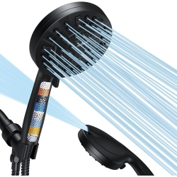 HLD Shower Head \w Handheld, Filtered Shower Head, Wimaha Shower Head \w Filters, Hard Water Filter Shower Head 10 Spray Mode \w Bracket, Hose And 15