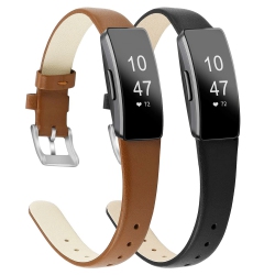 HLD Leather Bands Compatible \w Fitbit Inspire 3 Bands & Inspire 2 & Inspire Hr & Inspire Band for Women Men, Soft Leather Strap Wristbands