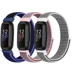 HLD Nylon Sport Loop Band Compatible \w Fitbit Inspire 3/inspire 2/inspire Hr/inspire/fitbit Ace 3/ace 2 for Women Men Kids, Soft Nylon Strap