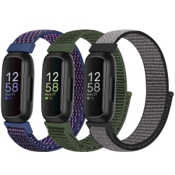 HLD Nylon Sport Loop Band Compatible \w Fitbit Inspire 3/inspire 2/inspire Hr/inspire/fitbit Ace 3/ace 2 for Women Men Kids, Soft Nylon Strap
