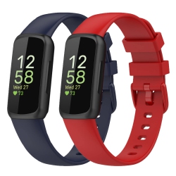 HLD 2 Pack Bands Compatible With Fitbit Inspire 3 for Women Men, Soft Waterproof Silicone Sport Replacement Wrist Band for Inspire 3 Watch (Large)