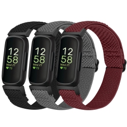 HLD Elastic Nylon Sport Bands for Fitbit Inspire 3/inspire 2/inspire/inspire Hr/ace 3/ace 2 Women Men Kids, Adjustable Stretchy Comfortable Nylon