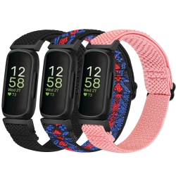 HLD Elastic Nylon Sport Bands for Fitbit Inspire 3/inspire 2/inspire/inspire Hr/ace 3/ace 2 Women Men Kids, Adjustable Stretchy Comfortable Nylon