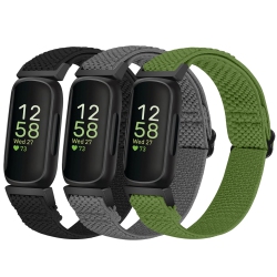 HLD Elastic Nylon Sport Bands for Fitbit Inspire 3/inspire 2/inspire/inspire Hr/ace 3/ace 2 Women Men Kids, Adjustable Stretchy Comfortable Nylon