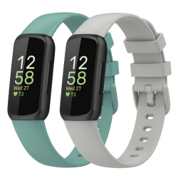 HLD 2 Pack Bands Compatible With Fitbit Inspire 3 for Women Men, Soft Waterproof Silicone Sport Replacement Wrist Band for Inspire 3 Watch (Small)