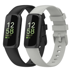 HLD 2 Pack Bands Compatible With Fitbit Inspire 3 for Women Men, Soft Waterproof Silicone Sport Replacement Wrist Band for Inspire 3 Watch (Small)