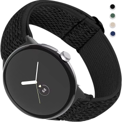 HLD Stretchy Nylon Band Compatible Google Pixel Watch Bands Men Women, Adjustable Sport Breathable Soft Wristband Loop Woven Strap for Google Pixel