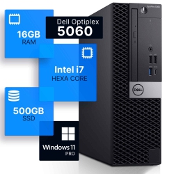 DELL Refurbished (Good) - Optiplex 5060 Desktop Computer | Hexa Core Intel I7 (3.4) | 16GB Ddr4 Ram | 500GB SSD | Windows 11 Professional | Home Or