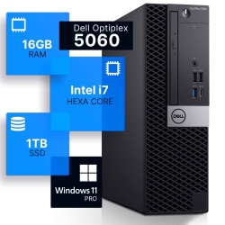 DELL Refurbished (Good) - Optiplex 5060 Desktop Computer | Hexa Core Intel I7 (3.4) | 16GB Ddr4 Ram | 1Tb SSD | Windows 11 Professional | Home Or