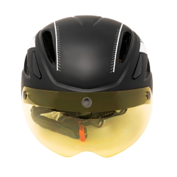 MAHA YOGI Adult Bike Helmet + 2 Magnetic Goggles With Tail Light |Unisex Bike Helmet Bundle for Multi-Sport | Goggles for Night Ride In Yellow