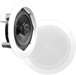 ACER 6.5” Ceiling Wall Mount Speakers - Pair Of 2-Way Midbass Woofer Speaker 1/2" Polymer Dome Tweeter Flush Design W/ 70Hz-20Khz Frequency