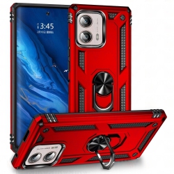 CSMART 【】 Anti-Drop Hybrid Magnetic Hard Armor Case With Ring Holder for Motorola Moto Edge+ Plus 2023 In Red
