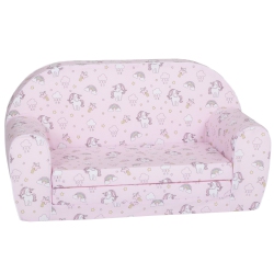 DELSIT Kids Couch for Toddlers - 2 In 1 Convertible Foam Sofa to Lounger, Comfy Flip Out Lounge Chair for Children, Made In Europe