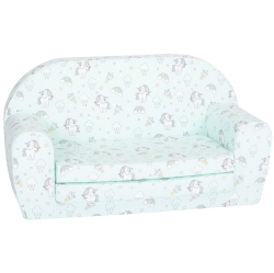 DELSIT Kids Couch for Toddlers - 2 In 1 Convertible Foam Sofa to Lounger, Comfy Flip Out Lounge Chair for Children, Made In Europe