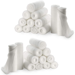 MEDCA Gauze Bandage Rolls - 4 Yards Per Roll Of Medical Grade Gauze Bandage And Stretch Bandage Wrapping for Dressing All Types Of Wounds And First