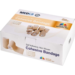 MEDCA Tape Wrap, Self Adherent Wrap Tape, Adhering Stick Bandage, Self Grip Roll 1 Inche 2 Inch And 3 Inch X 5 Yards 6 Of Each Size Total Of 18