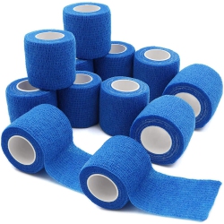 MEDCA Self-Adherent Cohesive Bandage - Medical Wrap - 12 Rolls 2" Wide X 5 Yards Sports Tape for Medical Use, Sports, First Aid And Helps Protect