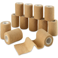 MEDCA Self Adherent Wrap - Bulk Pack Of 12, Athletic Tape Rolls And Sports Wraps, Self Cohesive Non-Woven Adhesive Bandage (3 In X 5 Yards) for Ankle