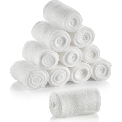 MEDCA Gauze Bandage Rolls - 4 Yards Per Roll Of Medical Grade Gauze Bandage And Stretch Bandage Wrapping for Dressing All Types Of Wounds And First